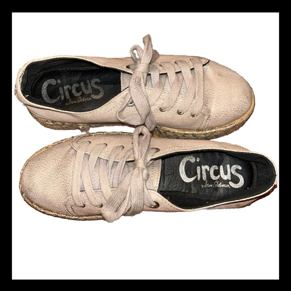 🎉HP🎉Circus by Sam Edelman Metallic Espadrilles Platform Gold Shimmer Sneakers 8 - Picture 3 of 13